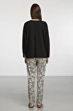 Penye Mood Pijama Takım Siyah 9112PJTK
