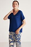 Etnik desenli pijama takımı