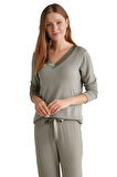 Catherine's Kadın Lux Mood Yeşil Pijama Takımı 2433 