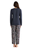 Penye Mood Kadın Mavi Pijama Takım 9718
