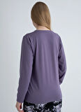 Sixteensixty Yuvarlak Yaka Mor Pijama Üst 403SIX-1110-067