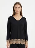 Wondergen Siyah Kadın Pijama Alt 401WON-1116-234
