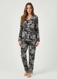 Wondergen Siyah-Beyaz Kadın Desenli Pijama Alt 401WON-1116-229