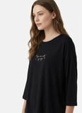 Sixteensixty Siyah Kadın Yuvarlak Pijama Üst 403SIX-1110-118