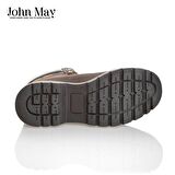 John May M5130Nka Yuvarlak Burun Orta Topuk Bağcıklı Su Geçirmez Günlük Kahverengi Kar Botu Deri
