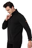 Scooter Yarım Fermuarlı Siyah Erkek Sweatshirt M1519TS