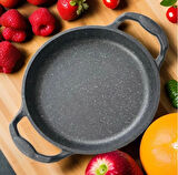Tam Döküm BİO Granit 18 CM Sahan 3 MM Tava kapsül Taban siyah