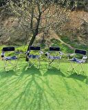 NURGAZ CAMPOUT 4'LÜ MOGAN SANDALYE SET