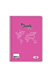Çizgili 40 Yaprak Spiralli Defter A4 Boy Plastik Kapak (1 Adet )