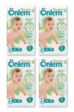 Önlem Botanika 3 Beden Bebek Bezi İkili Jumbo Midi 50 Li x 4 Adet