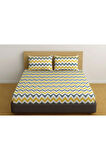 Çift Kişilik Desenli Lastikli Çarşaf Seti 140x200 Cm + 2 Adet Yastık Kılıfı 50x70