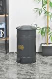 Paslanmaz Yanmaz Metal 30 Litre Çöp Kovası Antrasit