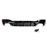 Bmw G30 M5 arka tampon difüzörü pianoblack 2017+ 5 serisi
