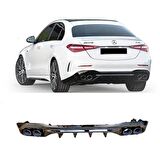 Mercedes W206 c63 amg arka tampon difüzör ve egzoz ucu amg 2021