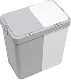 Motek Duo Laundry Çamaşır Sepeti 80 Litre Gri Beyaz 