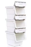 Motek MT04 Freebox 33 Litre Beyaz Gri Tekerlekli 3*33 Lt 3'lü Set Organizer