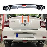 Renault clio symbol difüzör arka tampon eki 4 egzoz çıkışlı 2013+