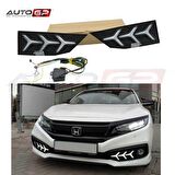 Honda civic fc5 ön sis gündüz drl led lambası farı 2019+ makyajlı 3 ok