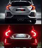 Honda civic fc5 için uygundur typer arka sis lambası kırmızı led 2016+ reflektör led