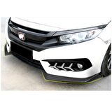 Honda civic fc5 uyumlu ön tampon flap lip piano black 2016+