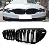Bmw g30 m5 ön böbrek panjur piano black çift tırnak
