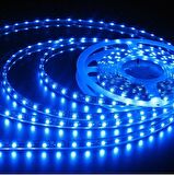 Şerit led 3 çipli smd silikonlu 5 metre 12V Mavi