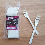 ROLL-UP KREM PLASTİK ÇATAL 18 cm-25 Adet
