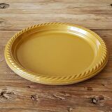 Gold (Altın Sarısı) Renk Plastik Tabak 22 cm-20 Adet