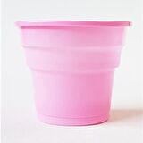 ROLL-UP PEMBE PLASTİK BARDAK 200 ml-25 Adet