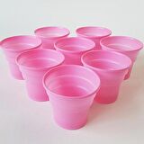 ROLL-UP PEMBE PLASTİK BARDAK 200 ml-25 Adet