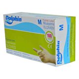 Dolphin Pudralı Latex Muayene Eldiveni Orta Boy (M) 100 Lü Paket