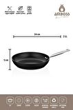 Amboss Dark Yanmaz Yapışmaz Granit Titanyum Kaplama 2 Parça 24-28 cm Tava Seti