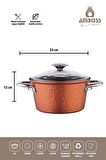 Amboss Tek Parça Döküm 20 cm Titanyum Kaplama Derin Tencere