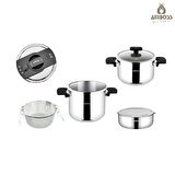 Cook Master 7 Parça Çok Fonksiyonlu Paslanmaz Çelik Buharlı Düdüklü Tencere Seti