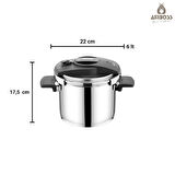 Cook Master 7 Parça Çok Fonksiyonlu Paslanmaz Çelik Buharlı Düdüklü Tencere Seti