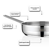 Amboss Saphire Paslanmaz Çelik 28 cm Kapaksız Çelik Tava 