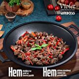 Amboss Violet Döküm Sac Kavurma Gözleme Tavası VİO-7975