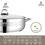 Silvana 9 Parça Tüm Ocaklara Uyumlu Paslanmaz Çelik Tencere Tava Sütlük Seti