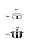 4 Parça Cook and Store Paslanmaz Çelik Tencere Saklama Kabı Pratik Set
