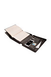 Organizer Ajanda Diplomat Kulplu Fermuarlı Tarihsiz Kareli 20x28 Defterli Padfolio Vegan 28x34,5 cm