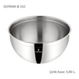 Sofram Çelik Derin Karıştırma Kabı Kase 26 Cm 5,80 Litre 