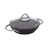 Bonera Granit Pro Plus 1081 Siyah Çift Kulplu Omlet Tavası 18 cm