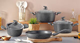 Bonera 13 Parça Granit Set - 18-20-26cm Tencere + 26 Tava + 6 Parça Kaşık Set