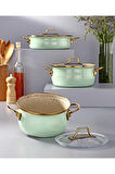 BONERA EMAYE VİNTAGE GÜVEÇ 6 PCS TEN. SETİ (16-20 TEN.22 KRY) SU YEŞİLİ-EMY 2402