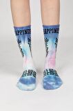 Smile - Dye Unisex Batik Desenli Dikişsiz Tenis Çorap - Wellbeing