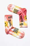 Smile - Dye Unisex Batik Desenli Dikişsiz Tenis Çorap - Be Positive