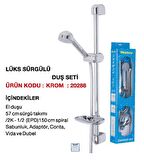 Welldone Lux Sürgülü Sabunluklu Duş Seti KROM