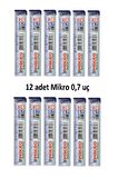 Min Kalem Ucu 0.7 Uc 2b Dereceli Cetvelli - 12 li Paket