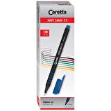 Caretta Softliner Keçeli Kalem 0.4 Mm Kırmızı 10 Lu 55-02