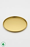 Lin Metal Lüx Metal Gold Renk 25cm Yuvarlak Çay Sunum Tabağı